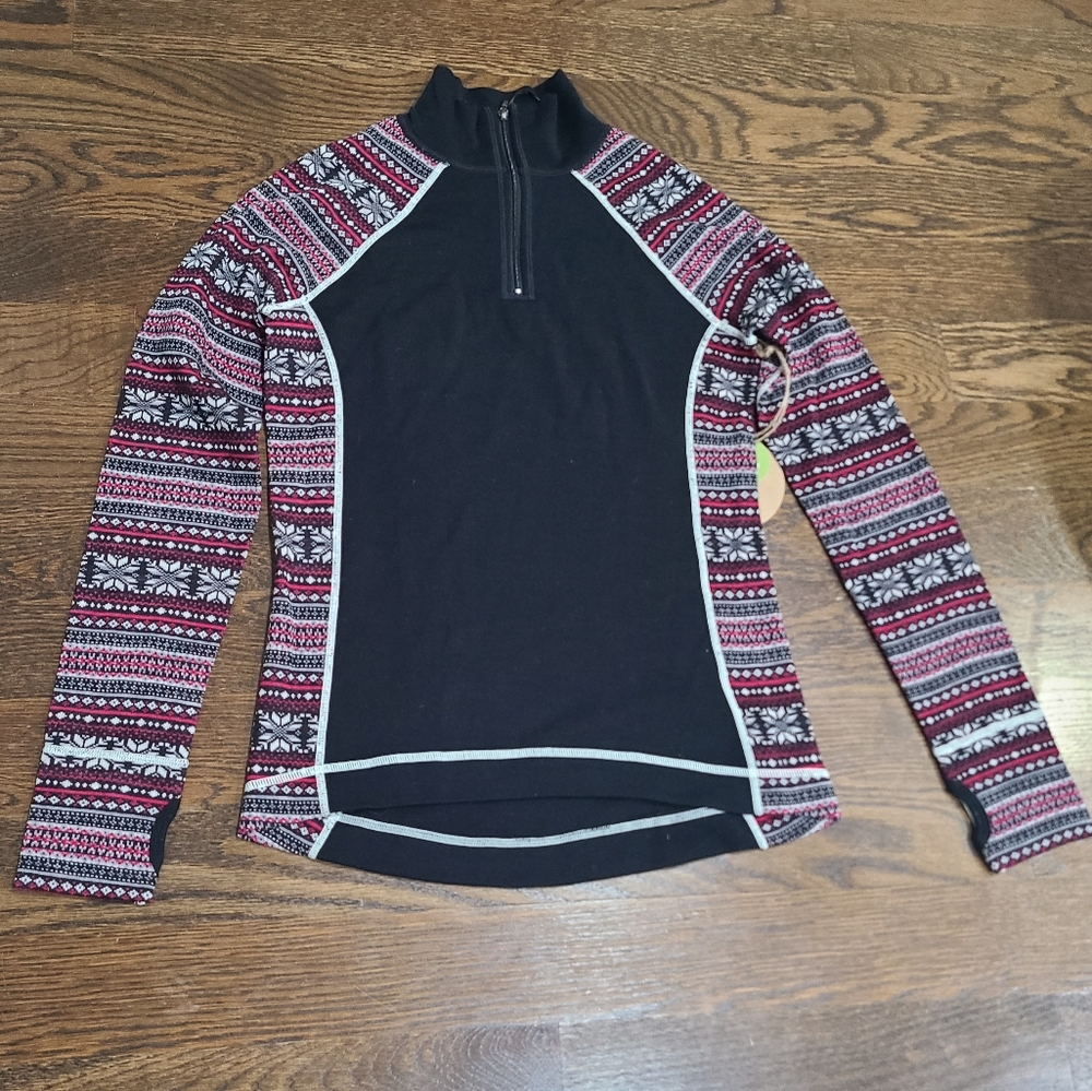 NWT Dakini women's merrino wool top 1/4zip size S